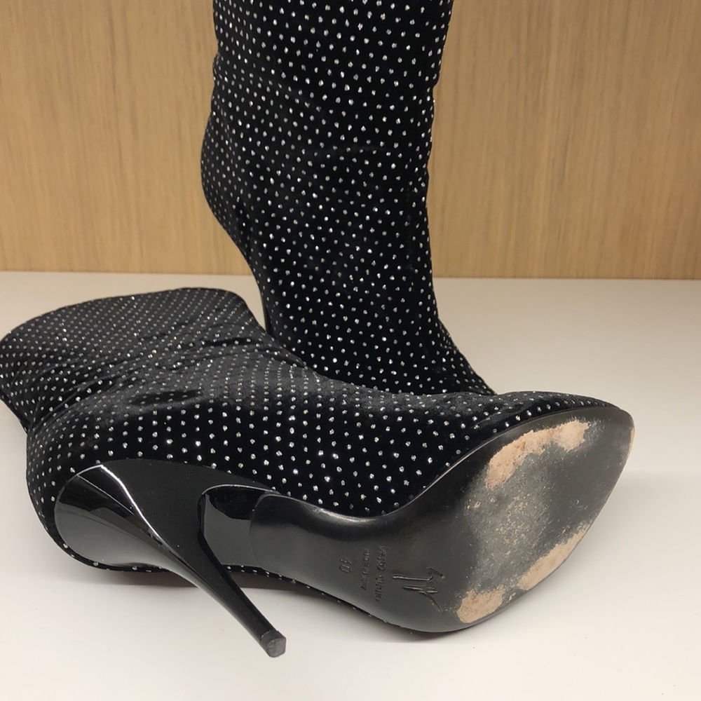 🍒HP🍒Giuseppe Zanotti velvet sparkly boots - Picture 8 of 10
